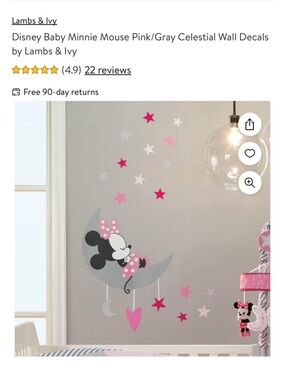Pink and Gray Celestial Wall Decals